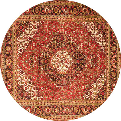 Tapis oriental oriental rouge / brun 8 pi fabriqué à la machine