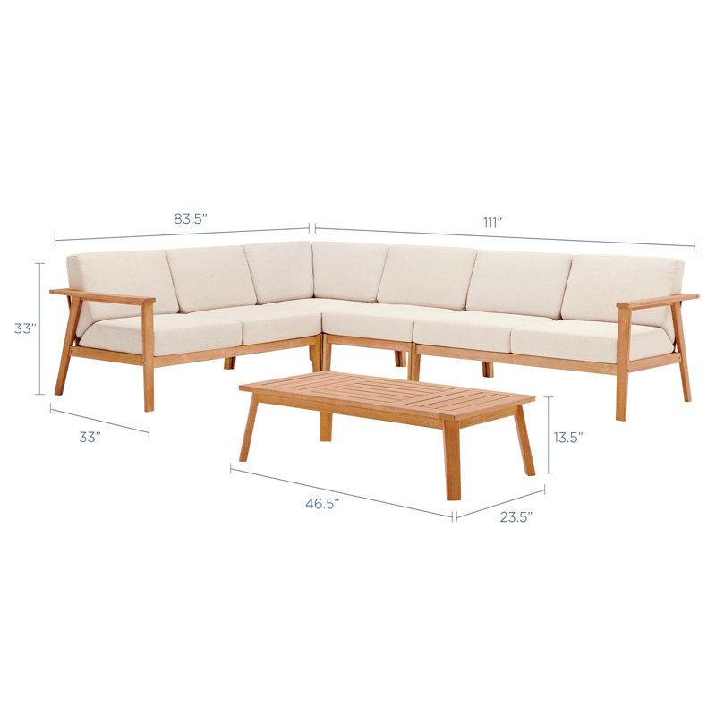 Ensemble de conversation modulaire avec coussins 5 pièces Roverta