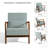 Jyrin Mid Century Upholstered Light Blue Corduroy Solid Wood Accent Chair with an Extra Pillow-1690814845-1690814847