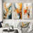Orange White Line Art Abstraction on Canvas-361215281-361215280