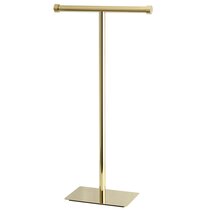 Free Standing Gold Toilet Paper Holder Stand White Marble Base and Sto —  Marmolux