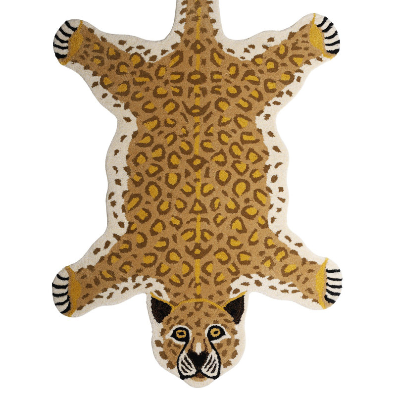 Leopard Shaped Handmade Yogic Asana Mat from Mirzapur 