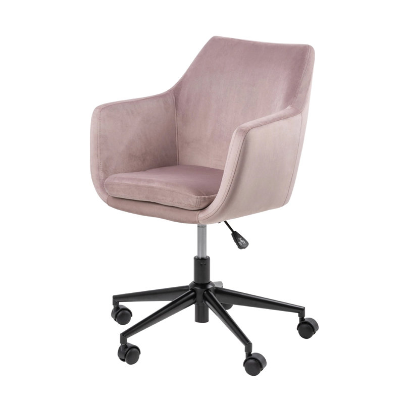 Ritenour Velvet Office Chair, Pastel Pink