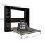 Lit escamotable noir pleine grandeur avec tablettes de rangement et lit mural multifonctionnel pliable pour les petits espaces
