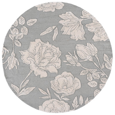 Glamour Hand Tufted Wool; Viscose; Cotton Floral Indoor Rug