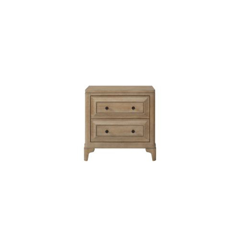 Table de chevet 2 tiroirs, finition sable