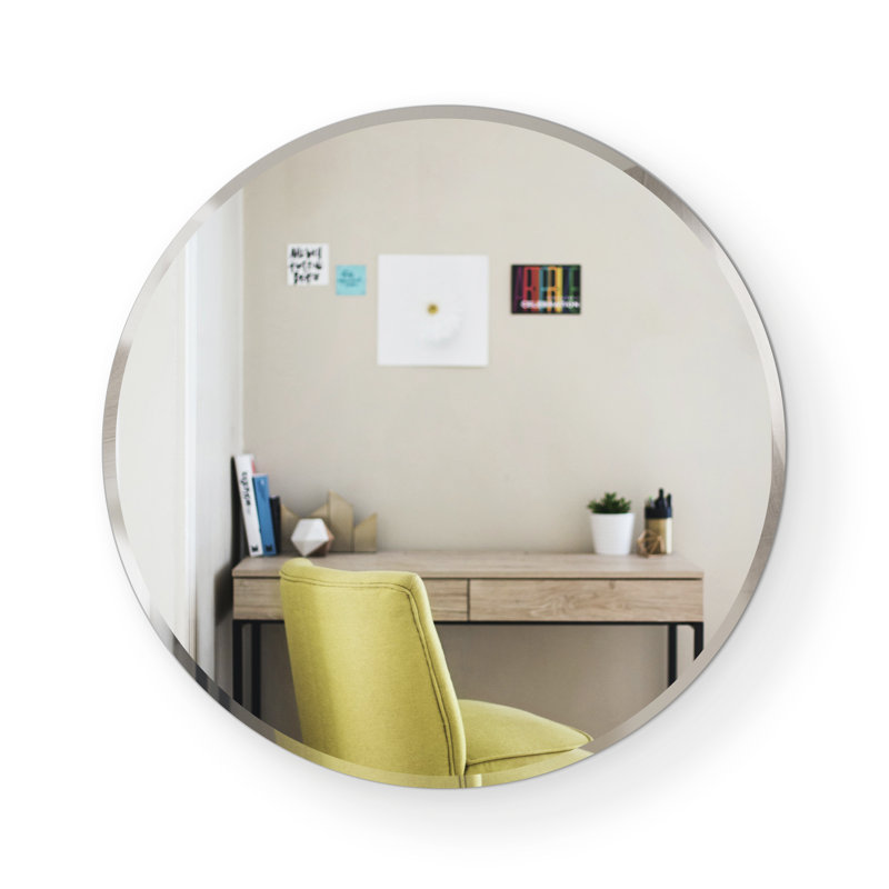 30" Round Frameless Polished Bathroom Vanity Mirror