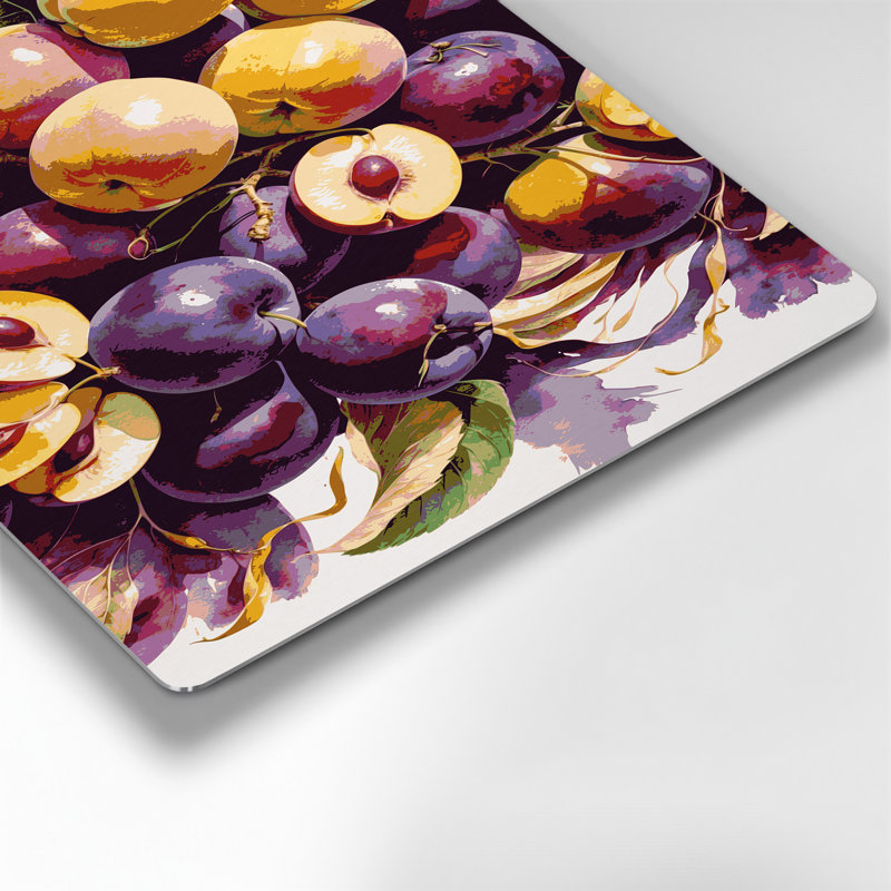 Art mural en métal «Fruit Plumcot» brun, H 11 po x l 14 po