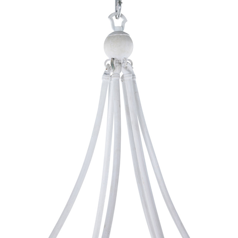 Nakita 6 - Light Candle Style Chandelier, Plaster White
