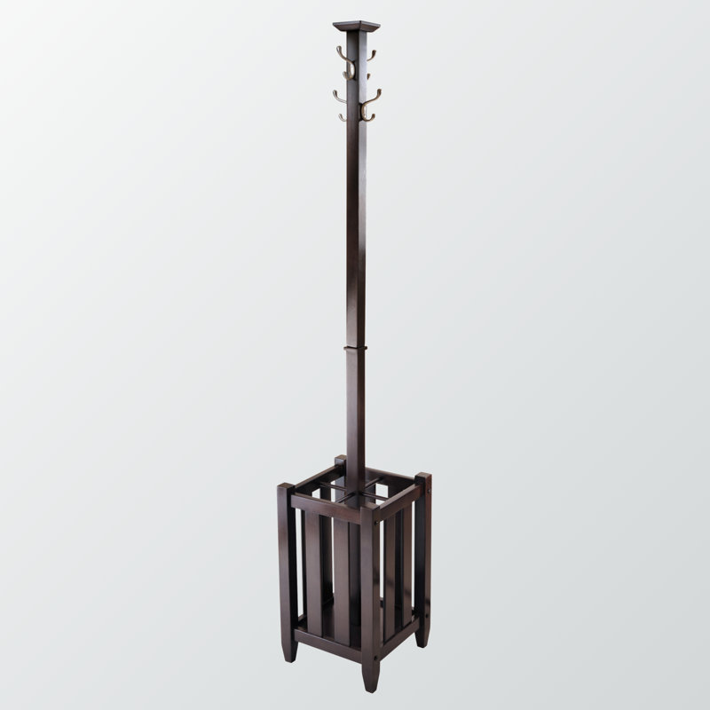 Portemanteau Asher avec porte-parapluie au fini cappuccino, H 71,35 po x l 12,5 po x P 12,5 po