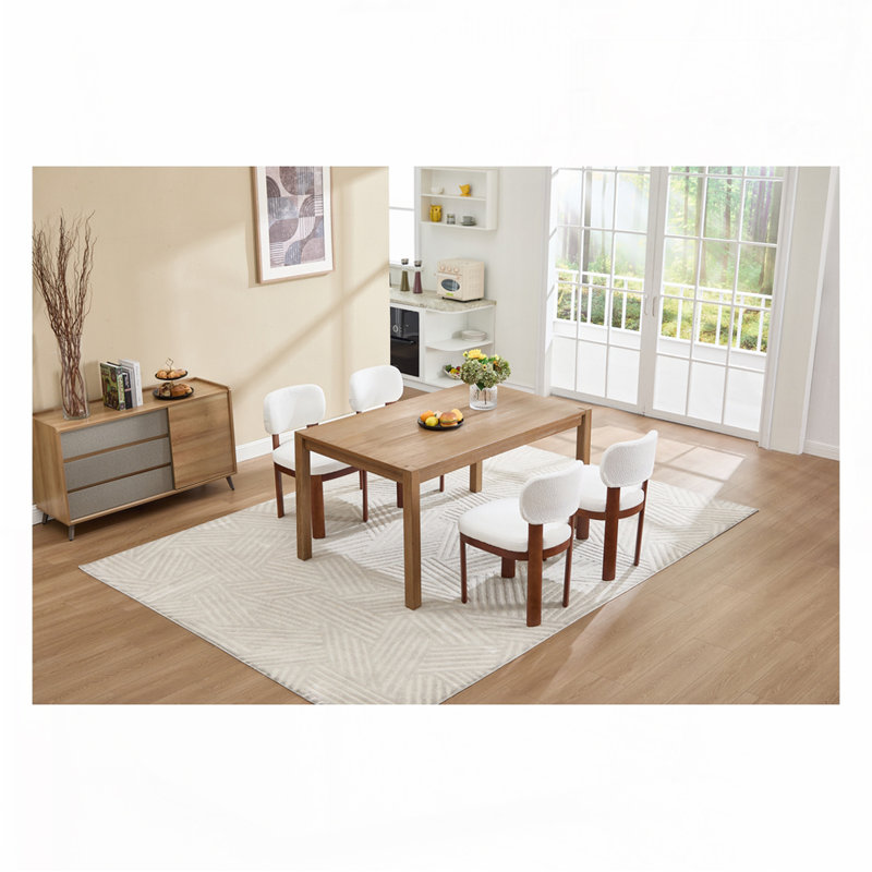 Chaises de salle à manger en bois, chaises de cuisine rembourrées en tissu