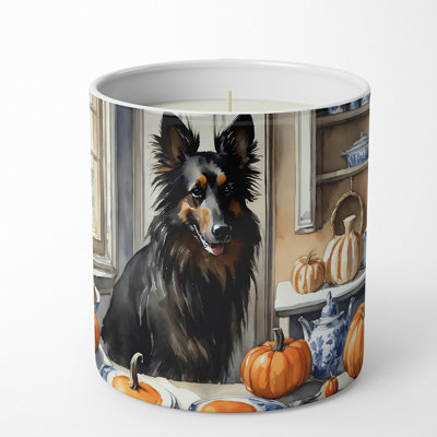 Pumpkin Pie Scented Tumbler Candle with Ceramic Holder