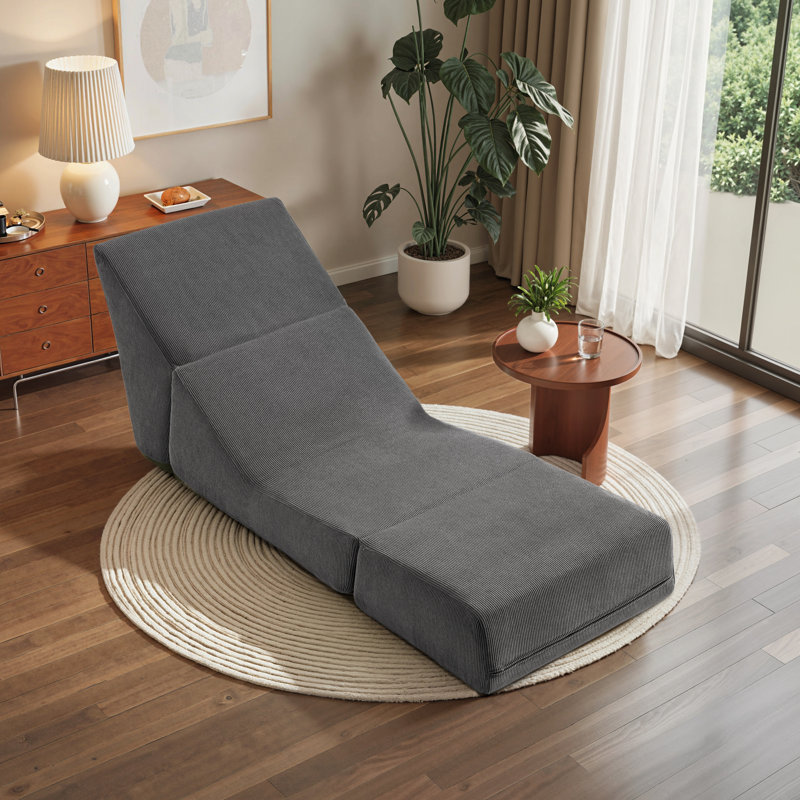 Canapé-lit pliant convertible 3-en-1, fauteuil-lit en velours côtelé, fauteuil-lit avec support pour le dos, peu encombrant et sans assemblage