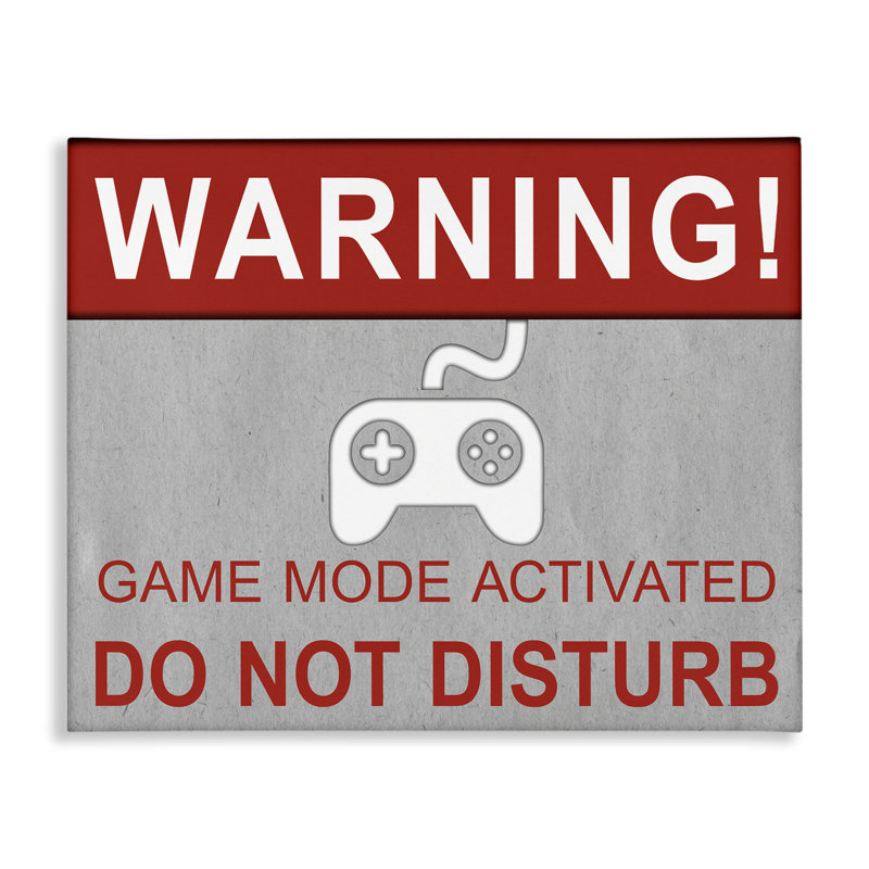 Art mural sur toile «Gaming Do Not Disturb» par SD graphiques studio, H 16 po x l 20 po