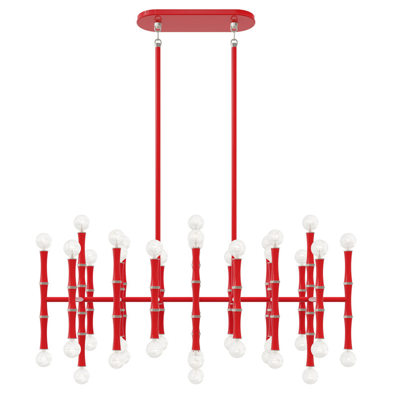 Luminaire suspendu Kane, Rouge rubis / argent