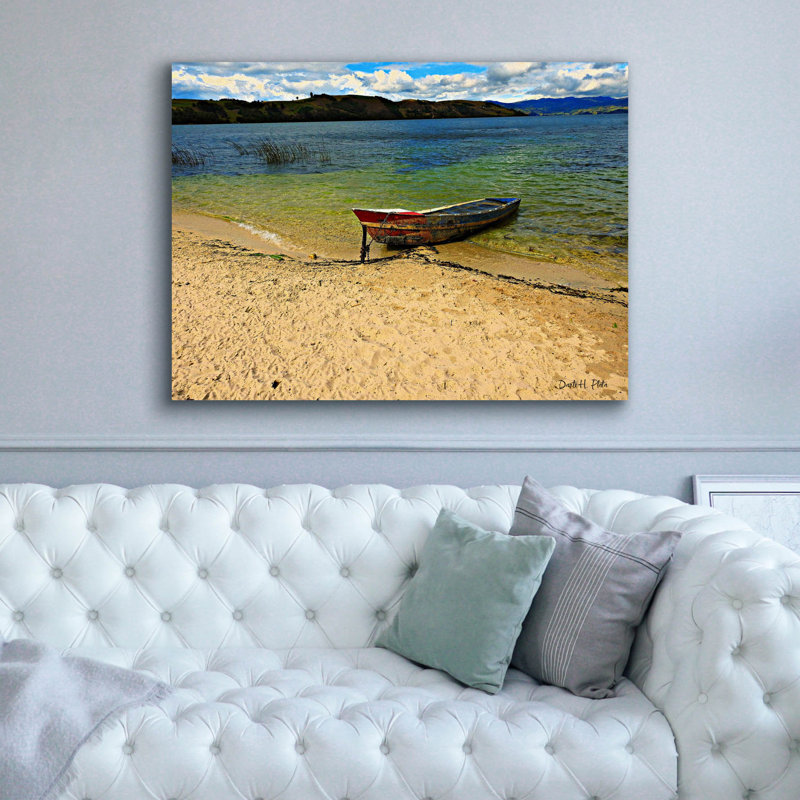  «Beached Boat» par Dante Plata, art mural sur toile, 54 po x 40 po, H 40 po x l 54 po