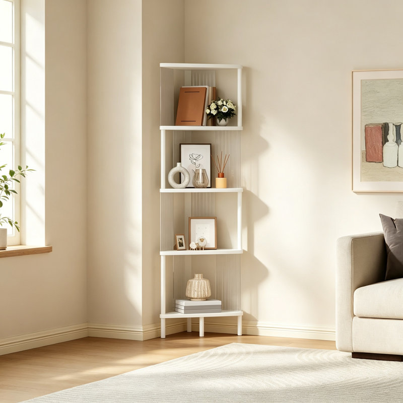 127.5 cm H x 30 cm W Corner Bookcase
