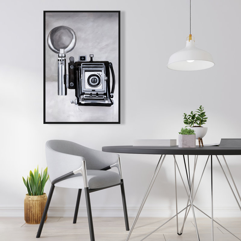 Caméra antique - décor de toile encadrée divers noir