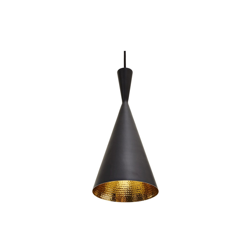 Luminaire suspendu simple noir et or