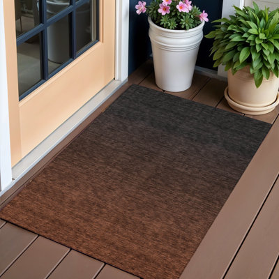 Tapis d'intérieur rond lavable abstrait gris anthracite 8 pi