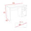 Bureau d'ordinateur à 1 tablette et 2 tiroirs Berkeley gris clair