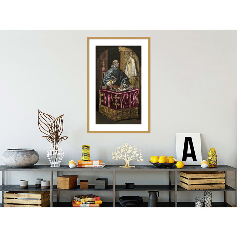 «Saint Ildefonso» par El Greco - Estampe numérique encadrée, H 41,5 po x l 27,32 po