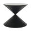 Liora Hourglass Shaped Black Metal Table & Glass Top
