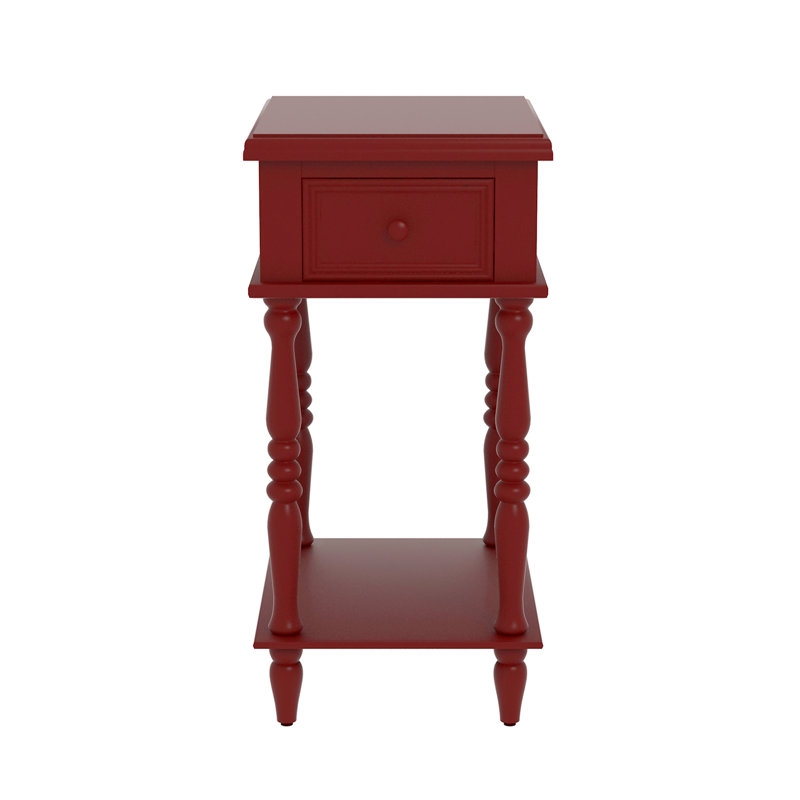 Table de bout avec rangement christopherso, Rouge