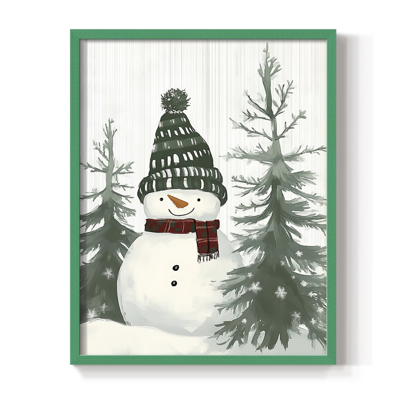 «Christmas Holiday Art», reproduction d'art encadrée - Bois massif, H 30 po x l 24 po, Vert