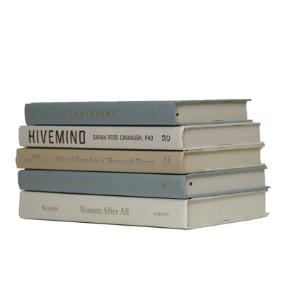 Modern Sea Glass Book Stack, S/5