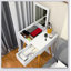 Table de coiffeuse compacte à miroir avec 2 tiroirs et éclairage DEL pour la chambre à coucher et le vestiaire