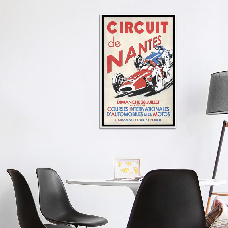 «Circuit de nantes» par Mark Rogan, reproduction d'art graphique, H 40 po x l 26 po x P 1,5 po, Toile blanche encadrée