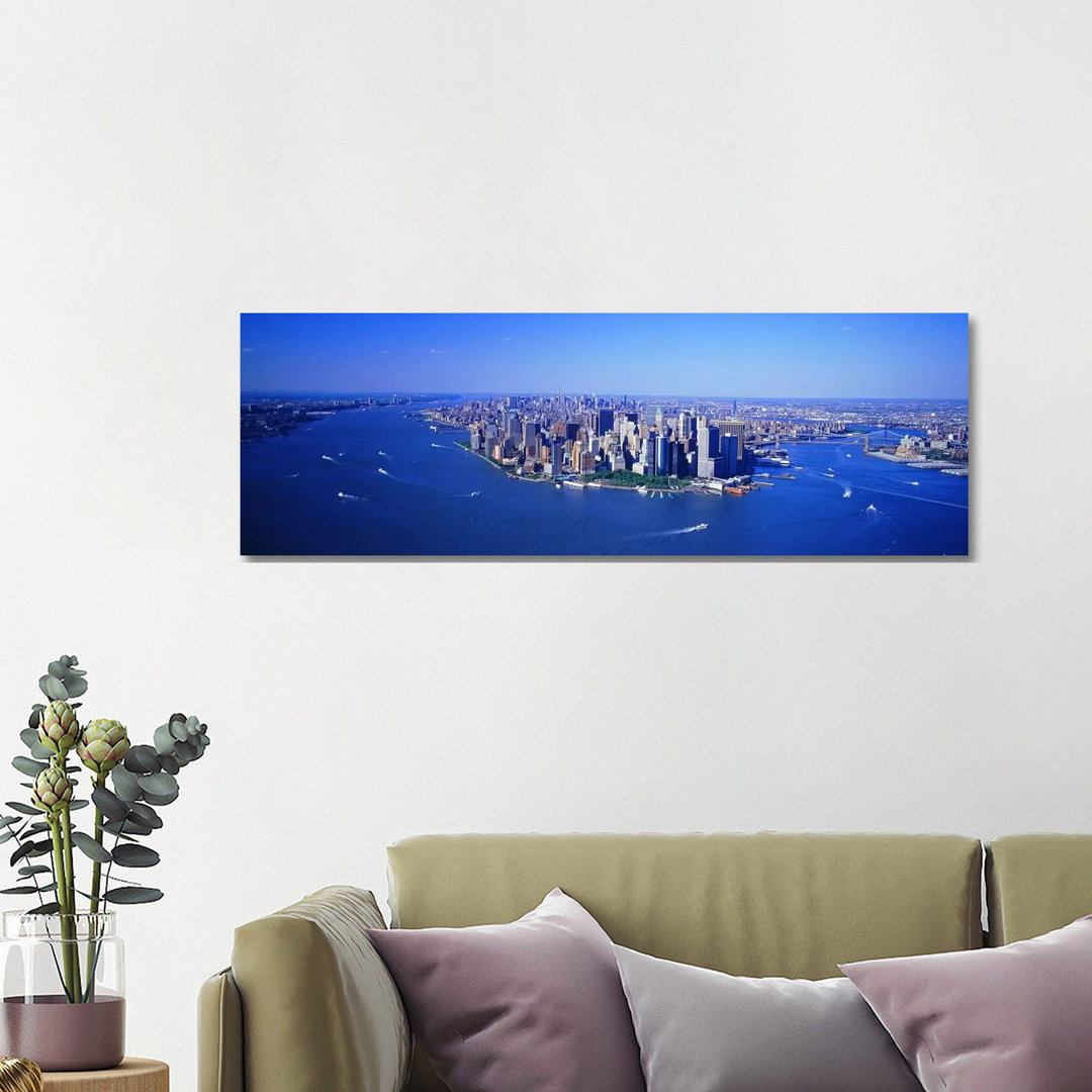 Luftaufnahme Lower Manhattan New York City NY von Panoramic Images - Panoramic Gallery- Giclée auf Leinwand