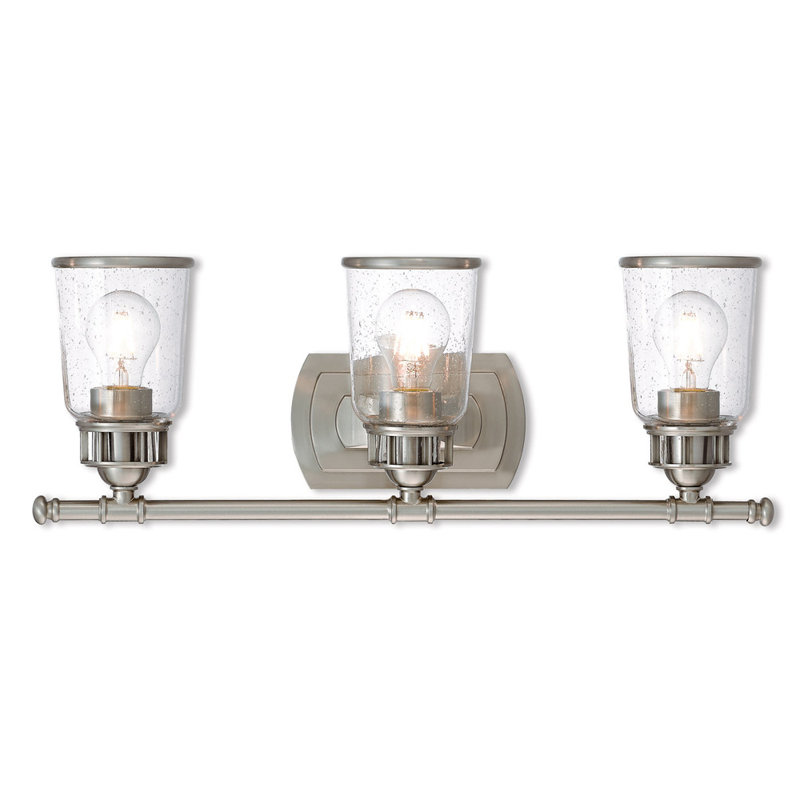 Éclairage pour meuble-lavabo 3 lumières, Nickel brossé