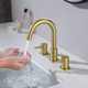 Circular Widespread Bathroom Faucet with Drain Assembly