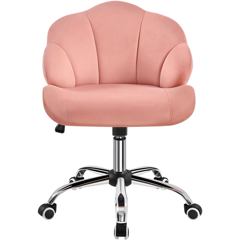 Velvet Desk Chair, Velvet Pink