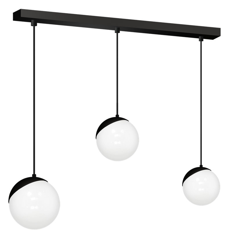 Sfera 3 - Light Matte Black Kitchen Island Pendant, Black/White