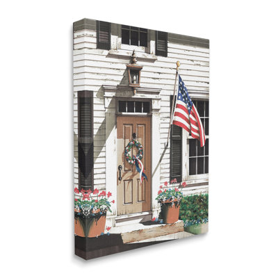 Art mural sur toile Country House with Flag par John Rossini