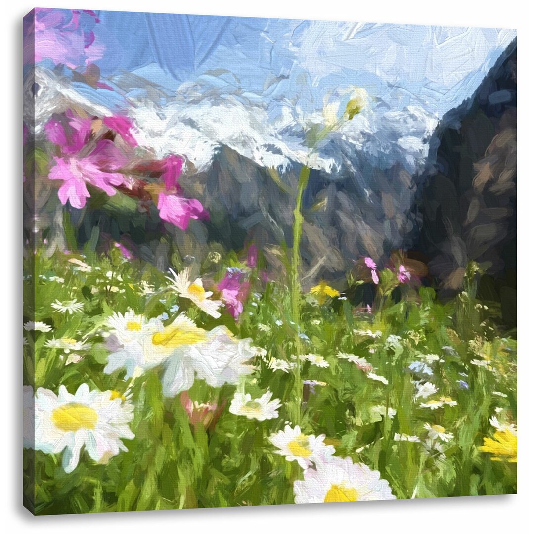 Leinwandbild Schöne weite Blumenwiese