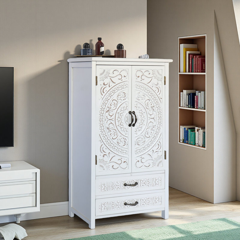 Armoire de rangement haute tour 27 po - Buffet en bois rustique - Buffet polyvalent