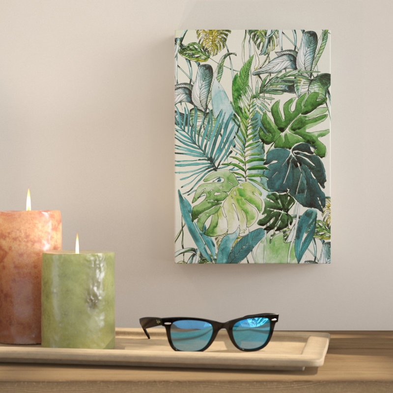 « exotic », reproduction de peinture à l’aquarelle sur toile tendue, H 24 po x l 16 po x P 1,5 po