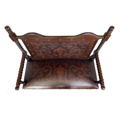 Oaklynn Genuine Leather Upholstered Bench