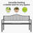 Outdoor Metal Garden Bench 59" Patio Bench With Built In Table Park Bench, Outside Bench Weather Proof Front Porch Bench, 500lbs, Gray