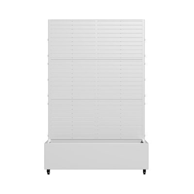 6 ft. H x 4 ft. W Metal Planter Box privacy screen Garden Bed with Trellis and Wheels - White