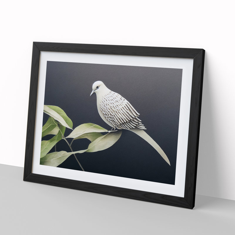 Classic Dove Bird - Framed Print, Black Framed, 25cm H x 34cm W x 2cm D