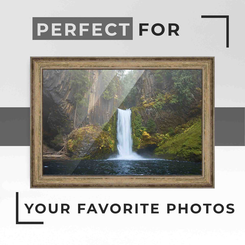 Solid Wood Picture Frame, Gold, 10" W x 50" H