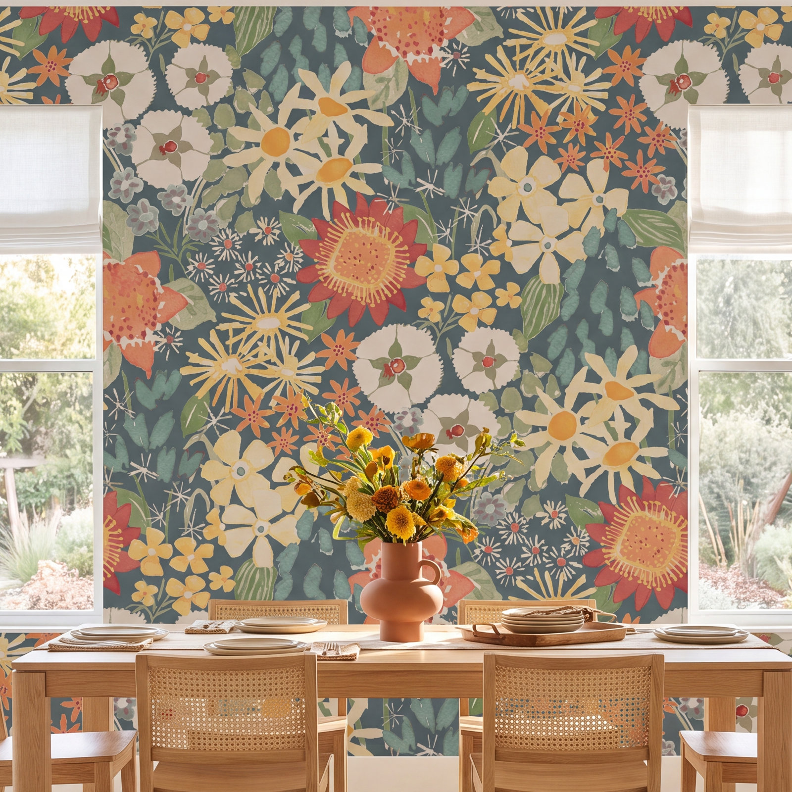Torven Teal Peel and Stick Wallpaper