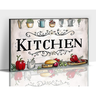 Vaisselle rétro de style campagnard Adriany, nourriture, estampe, affiche rustique, décorations de cuisine pour la salle à manger, prête à être suspendue, 12 x 16 - 36 x 48 pouces, 18 x 24 pouces