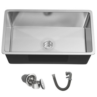 32 Inch Kitchen Sink, Undermount Stainless Steel Sink 32" x 19", Under-Counter Workstation Sink for Kitchen, 16 Gauge Stainless Steel Deep Single Bowl Sink