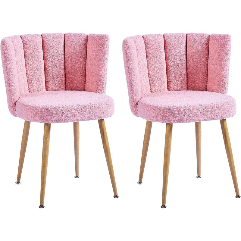 Chaise d'appoint 23,8 po Nivin, Fausse fourrure rose
